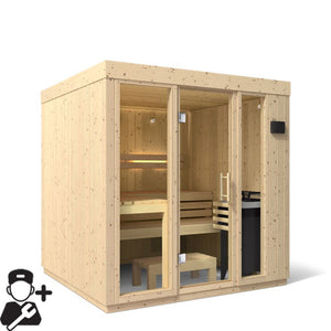 Kohler C1 Indoor Sauna Kit, Scandinavian Spruce, Up to 5 Persons