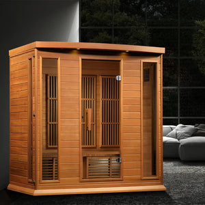 Maxxus Chaumont 4 Person Near Zero EMF FAR Infrared Sauna – Canadian Red Cedar MX-K406-01-ZF CED