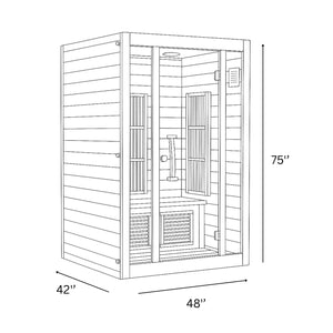 Maxxus "Seattle" 2 person Near Zero EMF FAR Infrared Sauna Canadian Hemlock MX-J206-01-ZF