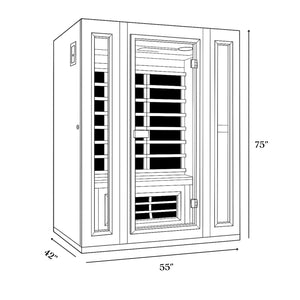 Maxxus Trinity Dual Tech 3 person Low EMF FAR Infrared Sauna Canadian Hemlock MX-LS3-01