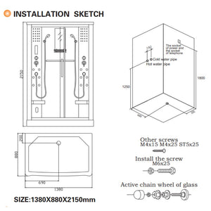Mesa Sliding Door Steam Shower with Rainfall Head WS-803L