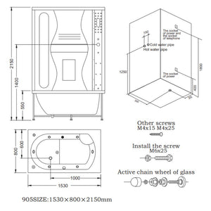 Mesa Steam Shower Tub Combo WS-905