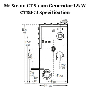 Mr. Steam 12kW Stainless Steel CT Spa Series Commercial Steam Bath Generator CT12EC1