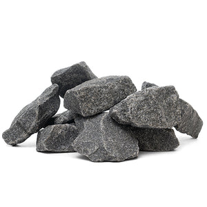 PROSAUNAS Split-Face 10-15 cm Sauna Stones, 20 kg per Case, 60 Cases per Pallet, Model 10-15SF 130490