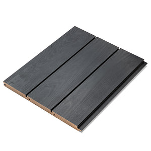 Prosaunas 15 mm × 90 mm (1×4) Aspen Midnight Black Sauna Wood Black‑Wax Finished Tongue & Groove, STS4 Profile, Nickel‑Gap, Wall Material WOOD671