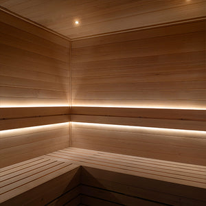 PROSAUNAS Dual-Zone Linear White LED Neon Light Kit Flexible, Dimmable, Waterproof, Wireless Controlled, WiFi, and Adjustable Length