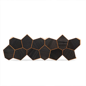 PROSAUNAS Modern Black Sauna Wall Panels, Irregular Hexagon Pattern, Black Thermo-Abachi 4745010406348
