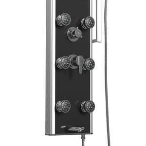 PULSE ShowerSpas Black Glass Shower Panel - Leilani ShowerSpa 1022-B