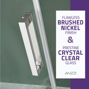 Anzzi Rhodes Series 48 in. x 76 in. Frameless Sliding Shower Door with Handle SD-FRLS05701