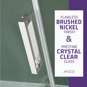 Anzzi Rhodes Series 60 in. x 76 in. Frameless Sliding Shower Door with Handle SD-FRLS05702