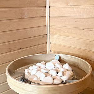 Prosaunas 14 mm × 30 mm (1×2) Alder Sauna Wood Inside Corner Trim, Cove Moulding, SI Profile WOOD679