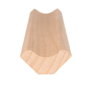 Prosaunas 14 mm × 30 mm (1×2) Alder Sauna Wood Inside Corner Trim, Cove Moulding, SI Profile WOOD679