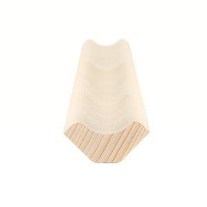 Prosaunas 14 mm × 30 mm (1×2) Aspen Sauna Wood Inside Corner Trim, Cove Moulding, SI Profile WOOD675
