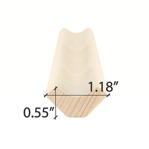 Prosaunas 14 mm × 30 mm (1×2) Aspen Sauna Wood Inside Corner Trim, Cove Moulding, SI Profile WOOD675