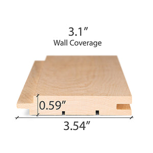 Prosaunas 15 mm × 90 mm (1×4) Alder Sauna Wood Tongue & Groove, STS4 Profile, Nickel‑Gap, Wall Material WOOD662