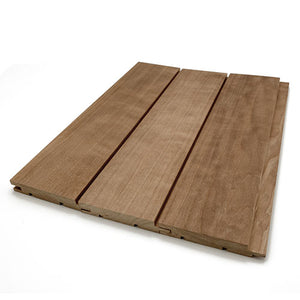 Prosaunas 15 mm × 90 mm (1×4) Thermo‑Aspen Sauna Wood Thermally‑Modified Tongue & Groove, STS4 Profile, Nickel‑Gap, Wall Material WOOD665