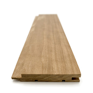 Prosaunas 15 mm × 90 mm (1×4) Thermo‑Aspen Sauna Wood Thermally‑Modified Tongue & Groove, STS4 Profile, Nickel‑Gap, Wall Material WOOD665