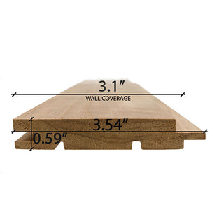 Prosaunas 15 mm × 90 mm (1×4) Thermo‑Aspen Sauna Wood Thermally‑Modified Tongue & Groove, STS4 Profile, Nickel‑Gap, Wall Material WOOD665