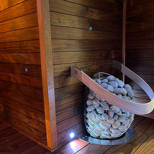Prosaunas 15 mm × 90 mm (1×4) Thermo‑Radiata Pine Sauna Wood Thermally‑Modified Tongue & Groove, STS4 Profile, Nickel‑Gap, Wall Material WOOD667