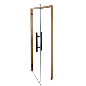 Prosaunas 24 in. × 81 in. Prehung Clear Glass Sauna Door with Thermo‑Aspen Frame