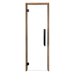 Prosaunas 24 in. × 81 in. Prehung Clear Glass Sauna Door with Thermo‑Aspen Frame
