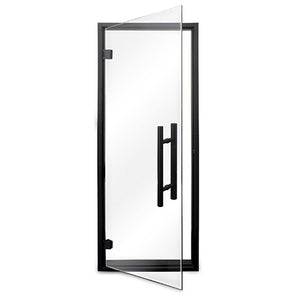 Prosaunas 24x73 Clear Glass with Black Alder Frame Sauna Door
