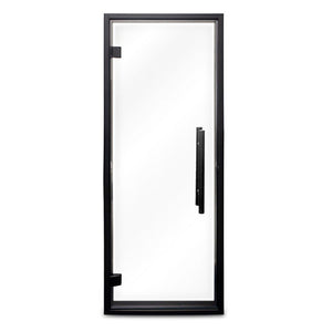 Prosaunas 24x73 Clear Glass with Black Alder Frame Sauna Door