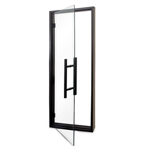 Prosaunas 24x73 Clear Glass with Black Alder Frame Sauna Door