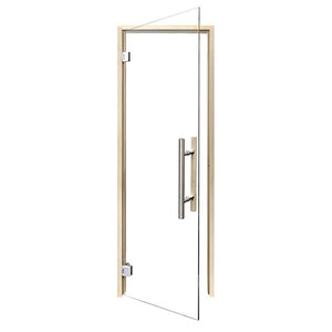 Prosaunas 24x81 Clear Glass with Aspen Frame Sauna Door