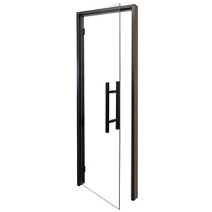 Prosaunas 24x81 Clear Glass with Black Alder Frame Sauna Door