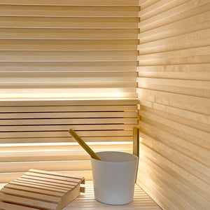 Prosaunas 27 mm × 64 mm (2×3) Aspen Grace™ Sauna Wood Tongue & Groove, Large‑Gap, Wall Material WOOD660