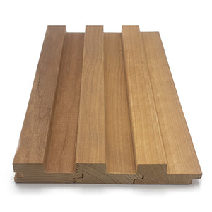 Prosaunas 27 mm × 64 mm (2×3) Thermo‑Aspen Grace™ Sauna Wood Thermally‑Modified Tongue & Groove, Large‑Gap, Wall Material WOOD666