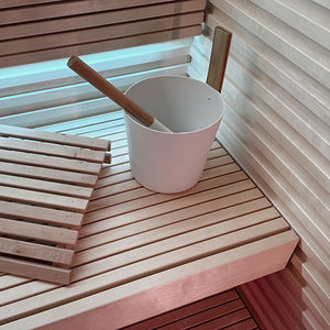 Prosaunas 28 mm × 140 mm (2×6) Aspen Sauna Wood S4SEE SHP Profile, Smooth 4 Sides Eased Edges, Bench Material WOOD639
