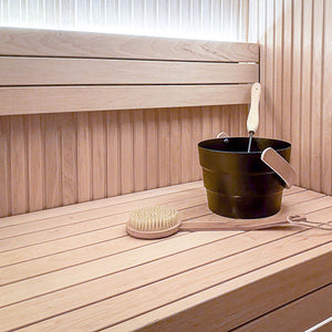 Prosaunas 28 mm × 28 mm (2×2) Alder Sauna Wood Outside Corner Trim, Angle Moulding, VA Profile WOOD681