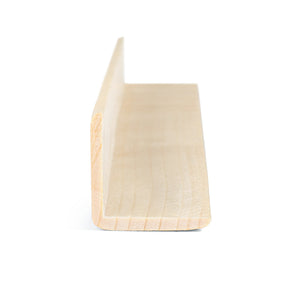 Prosaunas 28 mm × 28 mm (2×2) Aspen Sauna Wood Outside Corner Trim, Angle Moulding, VA Profile WOOD677
