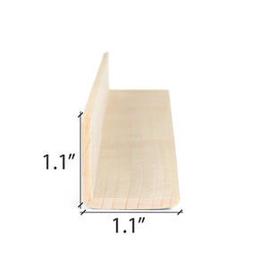 Prosaunas 28 mm × 28 mm (2×2) Aspen Sauna Wood Outside Corner Trim, Angle Moulding, VA Profile WOOD677
