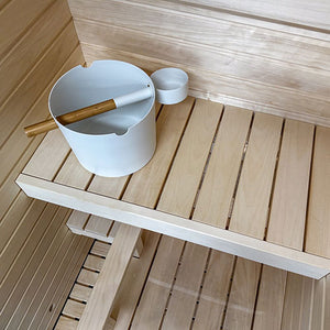 Prosaunas 28 mm × 65 mm (2×3) Aspen Sauna Wood S4SEE SHP Profile, Smooth 4 Sides Eased Edges, Bench Material WOOD640
