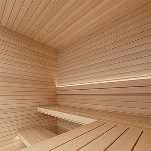 Prosaunas 28 mm × 90 mm (2×4) Hemlock Sauna Wood Vertical Grain Clear S4SEE, Smooth 4 Sides Eased Edges, Bench Material WOOD630