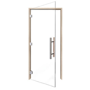 Prosaunas 36 in. × 81 in. Prehung Clear Glass ADA Sauna Door with Aspen Frame