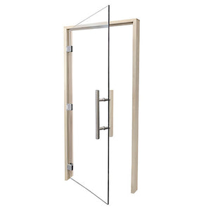 Prosaunas 36 in. × 81 in. Prehung Clear Glass ADA Sauna Door with Aspen Frame