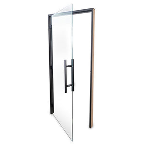 Prosaunas 36 in. × 81 in. Prehung Clear Glass ADA Sauna Door with Black Alder Frame