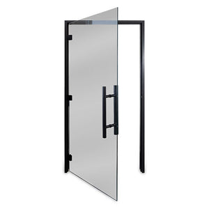 Prosaunas 36 in. × 81 in. Prehung Tinted Glass ADA Sauna Door with Black Alder Frame