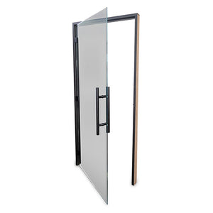 Prosaunas 36 in. × 81 in. Prehung Tinted Glass ADA Sauna Door with Black Alder Frame