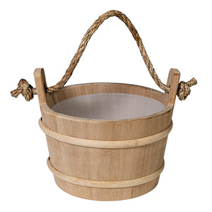 Prosaunas 4-Liter Lined Wood Sauna Bucket with Rope Handle
