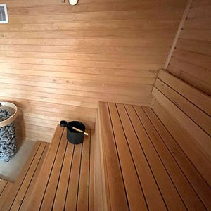 Prosaunas Alder 1x4 S4SEE SHP Sauna Wood, Smooth 4 Sides Eased Edges, SHP Profile, Bench Material WOOD643