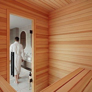 Prosaunas 15 mm × 90 mm (1×4) Cedar Sauna Wood Vertical Grain S4SEE, Smooth 4 Sides Eased Edges, Bench Material WOOD624