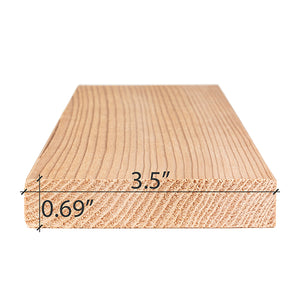 Prosaunas 15 mm × 90 mm (1×4) Cedar Sauna Wood Vertical Grain S4SEE, Smooth 4 Sides Eased Edges, Bench Material WOOD624
