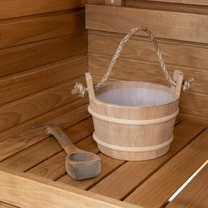 Prosaunas Lined Wood Sauna Bucket, Rope Handle, 4-Liter 127679
