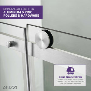 Anzzi Rhodes Series 60 in. x 76 in. Frameless Sliding Shower Door with Handle SD-FRLS05702
