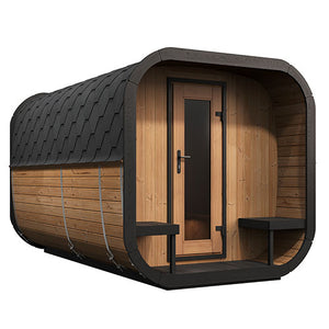 SaunaLife Cube-Series Outdoor Home Sauna Suite Kit, Up to 8 Persons CL12GCP